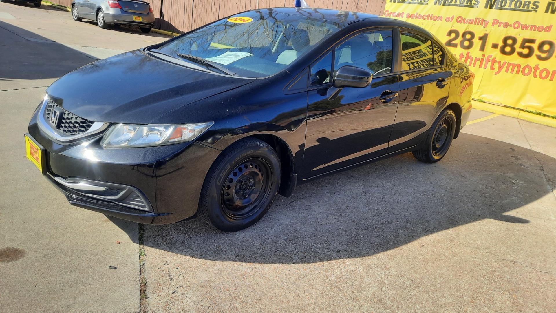 2014 Honda Civic LX Sedan CVT (19XFB2F58EE) with an 1.8L L4 SOHC 16V engine, Continuously Variable Transmission transmission, located at 16710 Clay Rd., Houston, TX, 77084, (281) 859-7900, 29.834864, -95.656166 - Photo#0